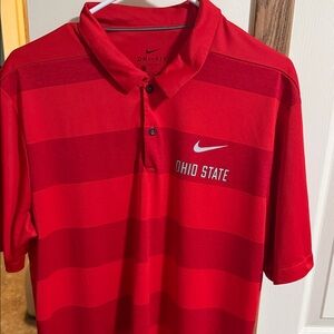 Nike Men's Ohio State Scarlet Striped Polo Shirt